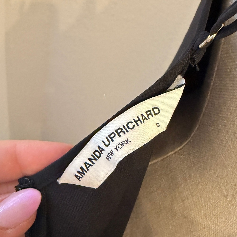 Amanda Uprichard Ostrich Feather Trim Midi Slip Dress S Cocktail Old Hollywood - Picture 10 of 14